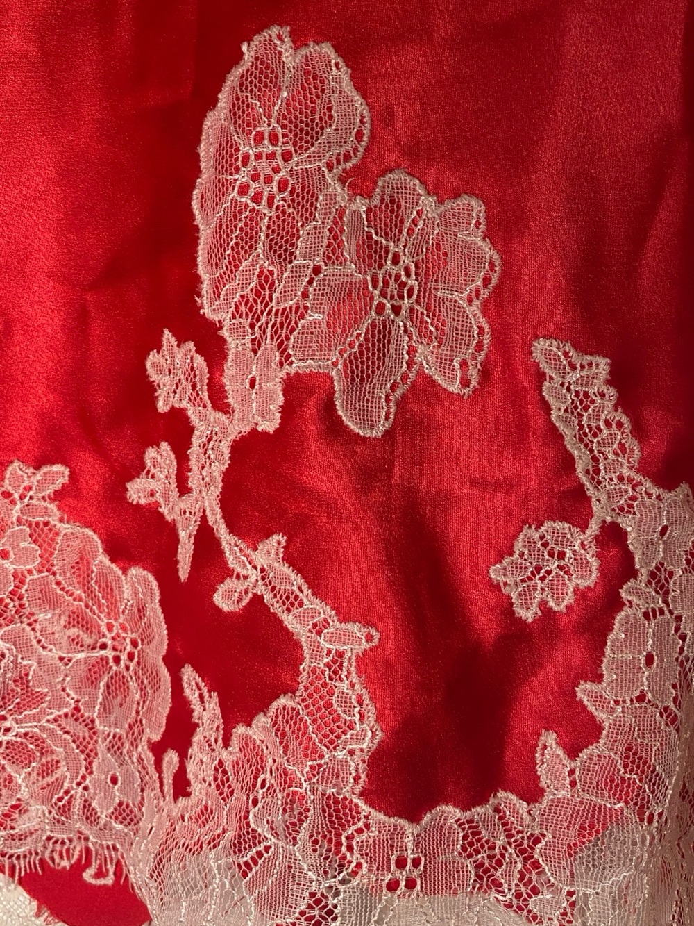 SOLD
Red Lace-Trim Satin Slip Skirt - Picture 6 of 6